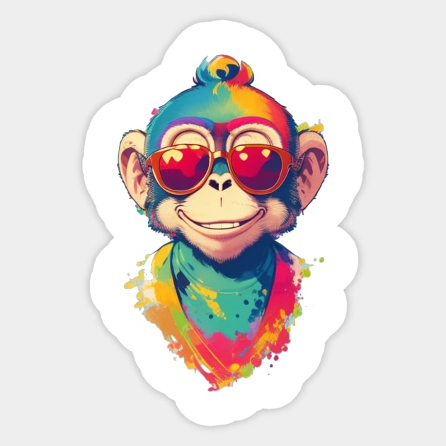 colorful monkey Sticker by Majkel&Majkel